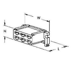 AMP 0-0163006-0 FASTIN-FASTON Steckhülsengehäuse 6-polig