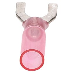 Kabelové oko smrštitelné vidlice 0,5-1,5 mm² červené M4