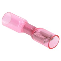 Crimpseal II Warmschrumpf Flachsteckhülse 6,3x0,8 rot 0,5-1,5mm² I Quetschverbinder mit Schrumpfschlauch