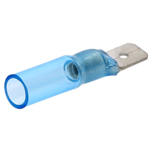 Crimpseal II Warmschrumpf Flachstecker 6,3x0,8 blau 1,5-2,5mm² I Quetschverbinder mit Schrumpfschlauch