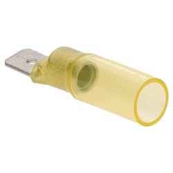 Crimpseal II varmekrympe fladt stik 6,3x0,8 gul 4-6mm² I krympestik med krympeslange