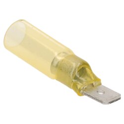 Crimpseal II varmekrympe fladt stik 6,3x0,8 gul 4-6mm² I krympestik med krympeslange