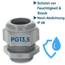 SIB F7001309 plastic cable gland PG13.5 gray 5.0 - 12.0 mm 5308135