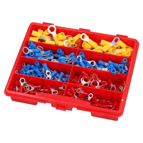 KALI-1610 Assortment box ring cable lugs partly insulated 1.5-6mm²
