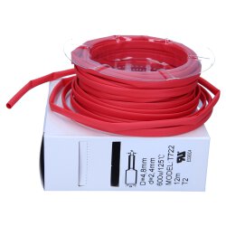 Gaine thermorétractable 2:1 Box 4,8/2,4mm rouge 12m