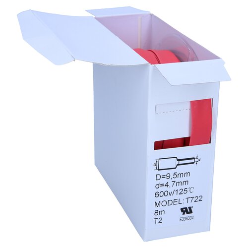 Schrumpfschlauch 2:1 9,5mm / 4,7 mm  Rot 8 Meter Isolierung Meterware Box