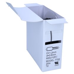 Krimpkous 2:1 doos 1,2 mm / 0,6 mm zwart 20m