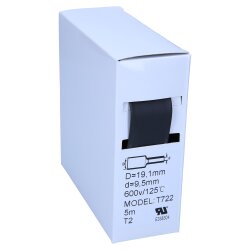 Schrumpfschlauch 2:1 Box 19,0mm / 9,5mm schwarz 5m
