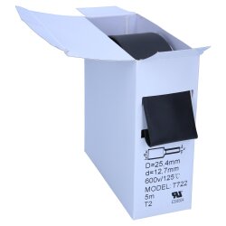 Termosraukuma caurule 2:1 kaste 25.4/12.7mm melna 5m