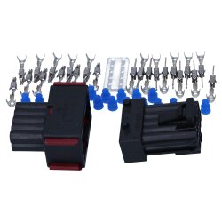 Kalitec KALI-1311 JPT Stecker Set 10-polig 0,5-1 mm² KFZ Flachstecker mit Buchse inkl. Kontakte