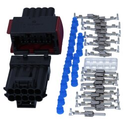 Kalitec KALI-1311 JPT Stecker Set 10-polig 0,5-1 mm² KFZ Flachstecker mit Buchse inkl. Kontakte