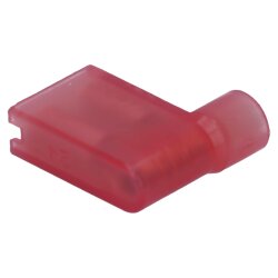 Vinklet flat beholder 90° 6,3x0,8 / 0,5-1mm² rød