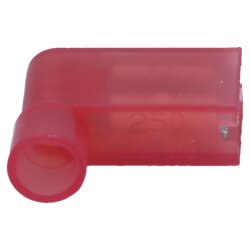 Vinklet flat beholder 90° 6,3x0,8 / 0,5-1mm² rød