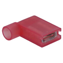 Vinklet flat beholder 90° 6,3x0,8 / 0,5-1mm² rød