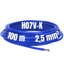 Lapp 4520142 H07V-K 2,5 mm² dunkelblau PVC Aderleitung flexibel eindrähtig Litze 2,5mm2 für Zählerschrank 100m