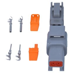 Kalitec KALI-1402 DEUTSCH DTM csatlakozó készlet 2-pólusú AWG 22-16 autóipari csatlakozó vízálló IP6K9K, IP68