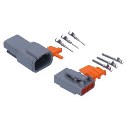 Kalitec KALI-1403 DEUTSCH DTM jungčių rinkinys 3 kontaktų AWG 22-16 automobilinė jungtis, atspari vandeniui IP6K9K, IP68