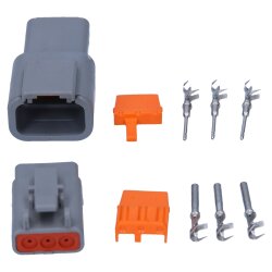 Kalitec KALI-1403 DEUTSCH DTM jungčių rinkinys 3 kontaktų AWG 22-16 automobilinė jungtis, atspari vandeniui IP6K9K, IP68