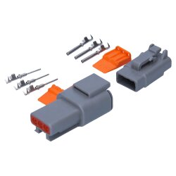 Kalitec KALI-1403 DEUTSCH DTM jungčių rinkinys 3 kontaktų AWG 22-16 automobilinė jungtis, atspari vandeniui IP6K9K, IP68