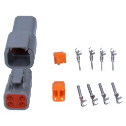 Kalitec KALI-1404 德国 DTM 连接器套件 4 针 AWG 22-16 汽车连接器，防水等级 IP6K9K、IP68