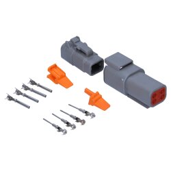 Kalitec KALI-1404 德国 DTM 连接器套件 4 针 AWG 22-16 汽车连接器，防水等级 IP6K9K、IP68