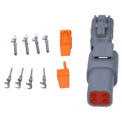 Kalitec KALI-1404 德国 DTM 连接器套件 4 针 AWG 22-16 汽车连接器，防水等级 IP6K9K、IP68