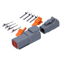 Kalitec KALI-1404 德国 DTM 连接器套件 4 针 AWG 22-16 汽车连接器，防水等级 IP6K9K、IP68