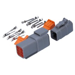 Kalitec KALI-1406 DEUTSCH DTM csatlakozókészlet 6-tűs AWG 22-16 autóipari csatlakozó vízálló IP6K9K, IP68