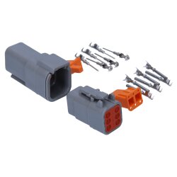 Kalitec KALI-1406 DEUTSCH DTM csatlakozókészlet 6-tűs AWG 22-16 autóipari csatlakozó vízálló IP6K9K, IP68