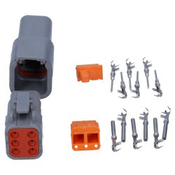 Kalitec KALI-1406 DEUTSCH DTM csatlakozókészlet 6-tűs AWG 22-16 autóipari csatlakozó vízálló IP6K9K, IP68