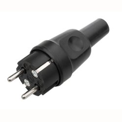 K341Gu Fiche Schuko en caoutchouc plein