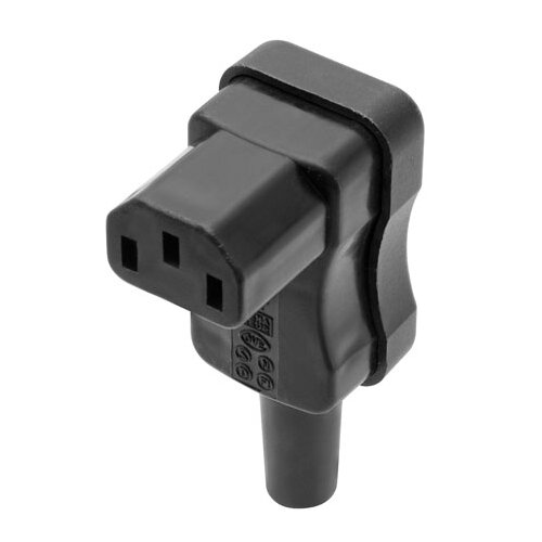 Termoplastiska leņķa ierīces ligzda EN 60 320 / C13 / C14