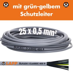 Lapp 1312025 Ölflex Classic 400 P Steuerleitung 25x0,5 mm² grau mit Schutzleiter PUR-Kabel UV-beständig