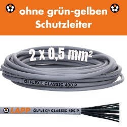 Lapp 1312802 Ölflex Classic 400 P Steuerleitung 2x0,5 mm² grau ohne Schutzleiter PUR Kabel UV-beständig