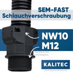 Schlemmer 3805000 Raccordo SEM-FAST diritto NW10/M12 nero