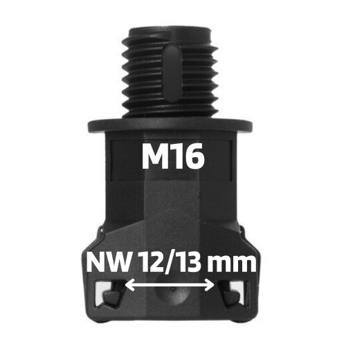 Schlemmer 3805007 šļūtenes armatūra SEM-FAST taisna NW12+13/M16 melna