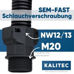 Schlemmer 3805008 Raccordo SEM-FAST diritto NW12+13/M20 nero