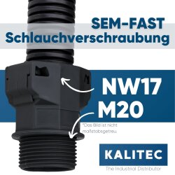 Schlemmer 3805002 Racor SEM-FAST recto NW17/M20 negro