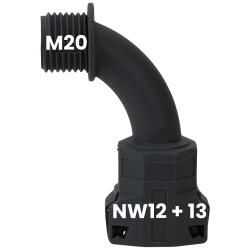 Schlemmer 3805206 Schlauchverschraubung SEM-FAST 90° Grad Bogen NW12+13/ M20 schwarz