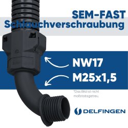 Schlemmer 3805212 slangekobling SEM-FAST 90° grader NW17/M25 svart