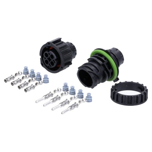 Kalitec KALI-2004 DIN 72585 Rundstecker Set 4-polig IP69K wasserdicht 48 VDC Kabelausgangswinkel 180°