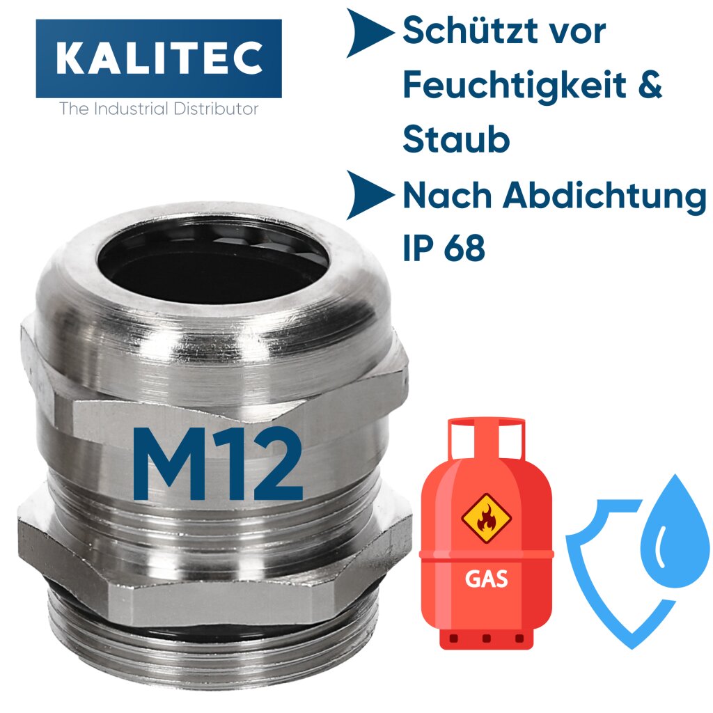 Jetzt kaufen! SIB C5212000 Messing Kabelverschraubung M12 2,5-6,5 mm