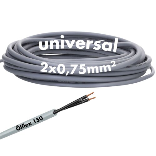 Lapp 0015102 Ölflex 150 2x0,75 mm² flexible Steuerleitung mit UL Kennzeichnung