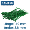 Kalitec Kabelbinder 140x3,6 Grün 100er Set