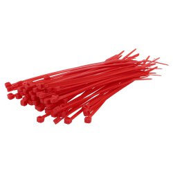 Brida para cables 140x3,6mm rojo 100 piezas