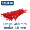 Kalitec kabelių raiščiai 368x4,8 raudoni 100 rinkinys