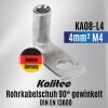Kalitec KA08-L4 vamzdinė kabelio antgalis 90° kampu 4mm² M4