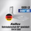 Kalitec KA08-L8 rørformet kabelsko 90° vinklet 4mm² M8