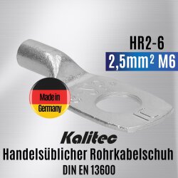 Kalitec HR2-6 Handelsüblicher Rohrkabelschuh 2,5...