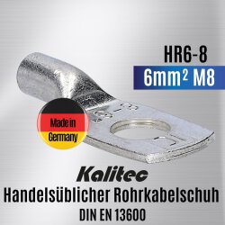 Kalitec HR6-8 Handelsüblicher Rohrkabelschuh...